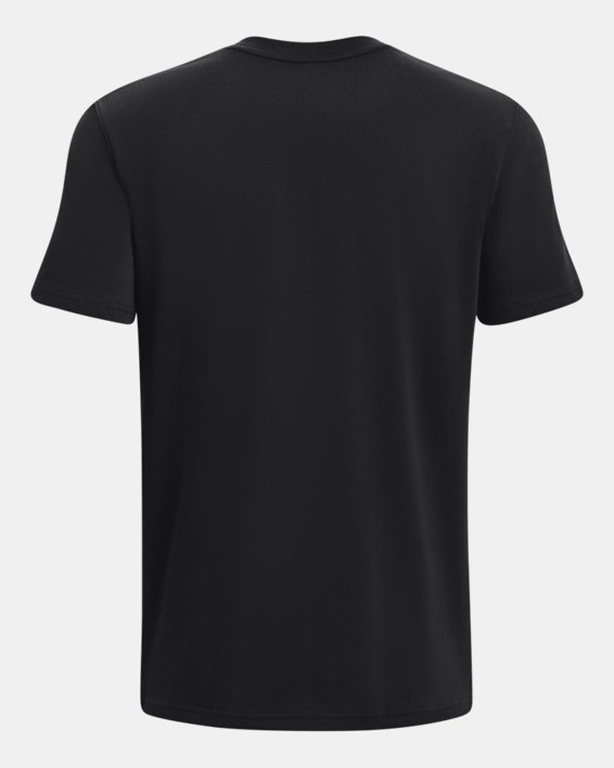 Men's UA Logo Embroidered Heavyweight Short Sleeve, Black, pdpMainDesktop image number 5